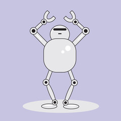 robot cartoon character vector draw