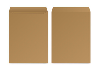 Craft paper envelope mockup.