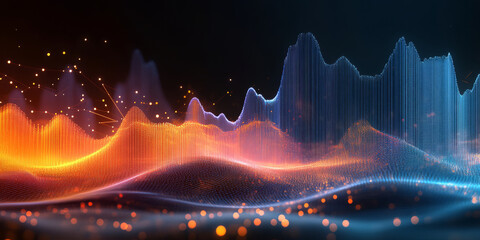 The background of future technology made up of particle elements and rays
