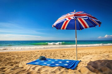 beach umbrella and chairs