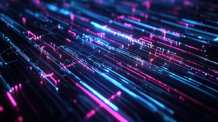 Fototapeta premium Abstract Neon Lines Digital Art