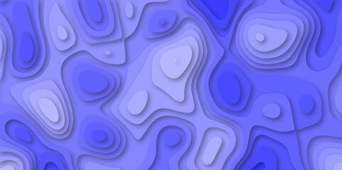 Curvy blue and purple abstract background with light and shadow minimalist wavy paper cut out art style with blue and colorful abstract background.       