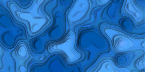 Curvy blue and purple abstract background with light and shadow minimalist wavy paper cut out art style with blue and colorful abstract background.       