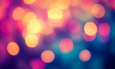 Obraz premium Blurred lights in pink, yellow, and blue.