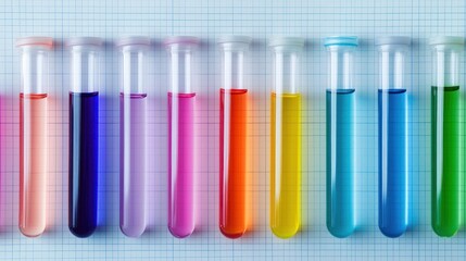 Rainbow Test Tubes in a Lab