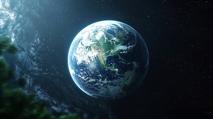 A futuristic depiction of two identical Earths, emphasizing the concept of a doubled world size, with realistic planetary features.