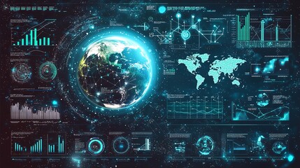 Obraz premium A futuristic depiction of two identical Earths, emphasizing the concept of a doubled world size, with realistic planetary features.