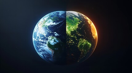 A futuristic depiction of two identical Earths, emphasizing the concept of a doubled world size, with realistic planetary features.