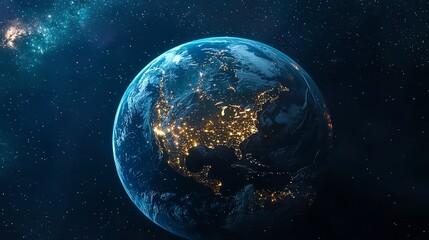 Obraz premium A futuristic depiction of two identical Earths, emphasizing the concept of a doubled world size, with realistic planetary features.