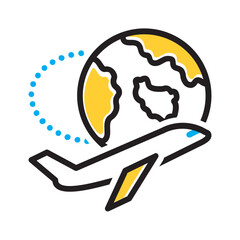 Vector multicolor icon for Overseas