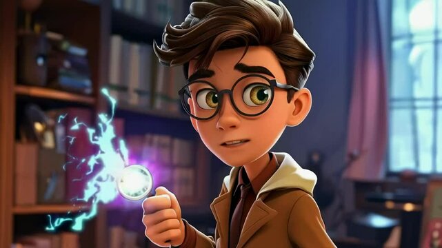 Cartoon Teenage Detective with Telepathic Power