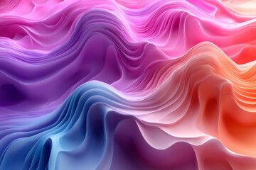 Obraz premium A modern 3D design of undulating lines creating a wavy surface with soft gradient transitions,
