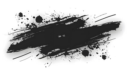 Grunge badge brush, hand drawn black sticker