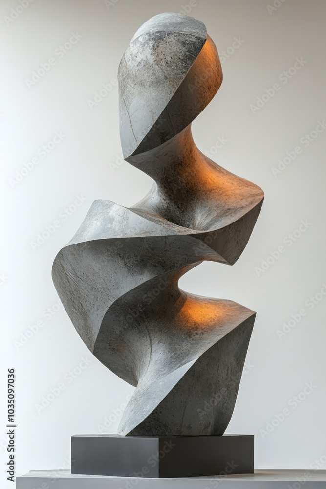 Poster Abstract geometric forms with harsh lighting, casting sharp, defined shadows on a minimalist background,