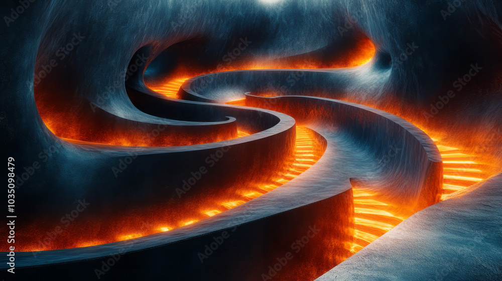 Aufkleber a glowing maze of vibrant hues, forming an abstract representation of the mindâ€™s journey through c