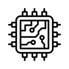 Download this unique icon of ai processor, microprocessor vector