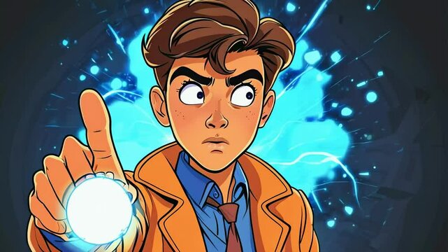 Cartoon Teenage Detective with Telepathic Power