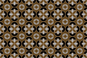 Rounded shape seamless pattern. Design for tile, carpet, cover, wallpaper, wrapping paper, fabric, clothing, bag, and decoration.