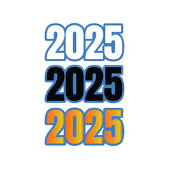 Happy New Year 2025 Text Design Template - Calligraphy Numbers 2025