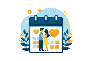 Romantic Love Calendar Vector Design