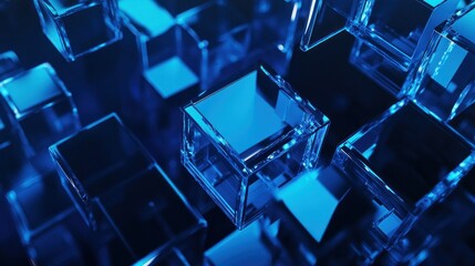 Abstract Blue Cubes