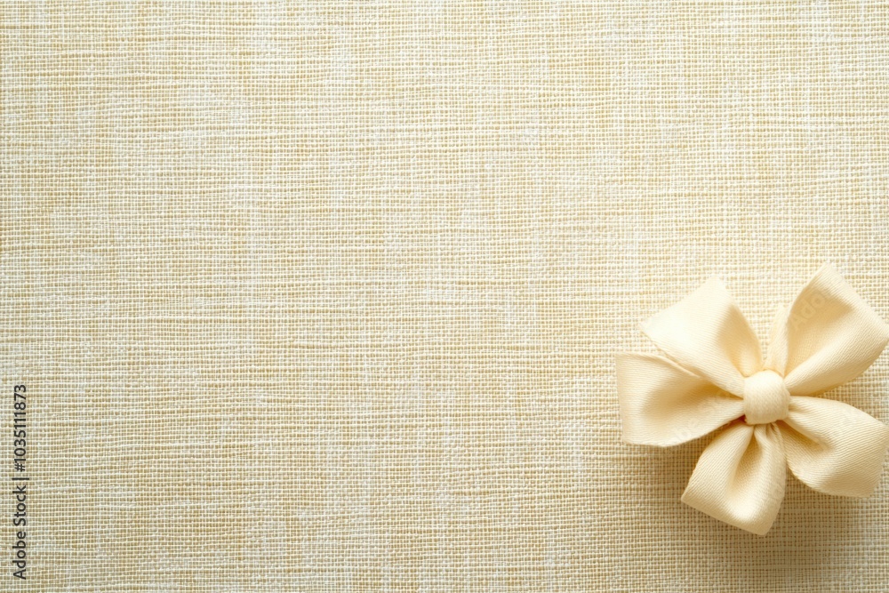 Fototapete This image showcases a small, elegant bow positioned in a corner on textured wrapping paper, creating a festive atmosphere. Generative AI