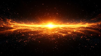 Fototapeta premium A stunning digital artwork of a bright starburst on a black background, perfect for Christmas and holiday season promotions or festive designs.
