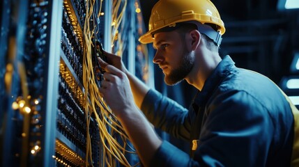 Technician Working on Server