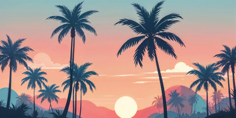 Enchanting Tropical Wonderland of Swaying Palm Fronds and Verdant Foliage2