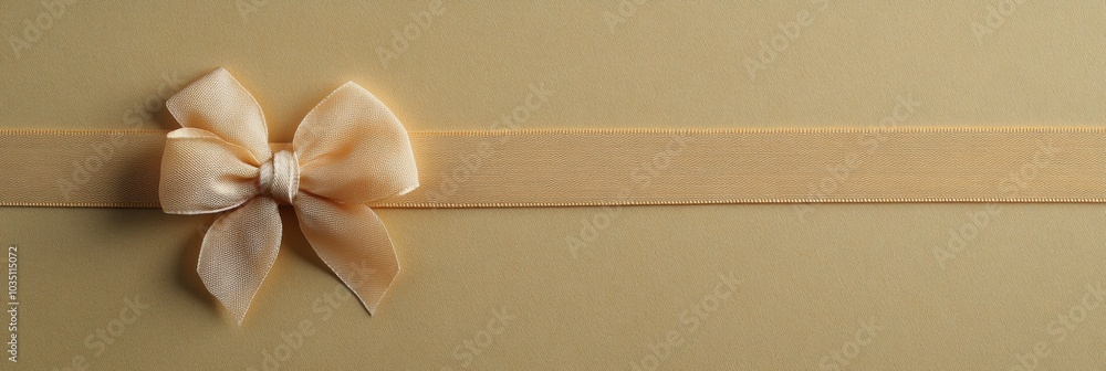 Poster a soft, light-textured background highlights a charming ribbon bow, perfect for adding a touch of el