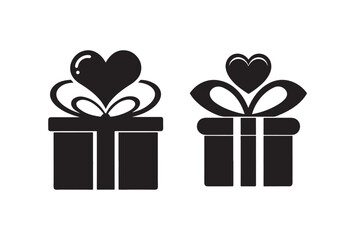 Valentine Gift Box silhouette vector illustration, Valentine Gift Box silhouette 