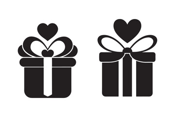 Valentine Gift Box silhouette vector illustration, Valentine Gift Box silhouette 