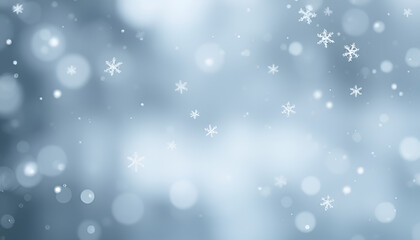 Fototapeta premium small snowflakes float in a soft dreamy windy atmosphere