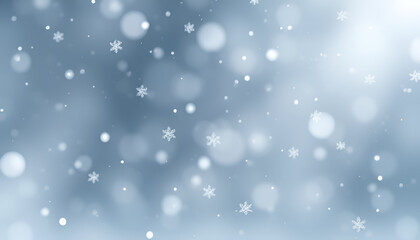 small snowflakes float in a soft dreamy windy atmosphere