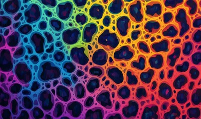 Obraz premium A colorful, abstract background with a pattern of spots and stripes