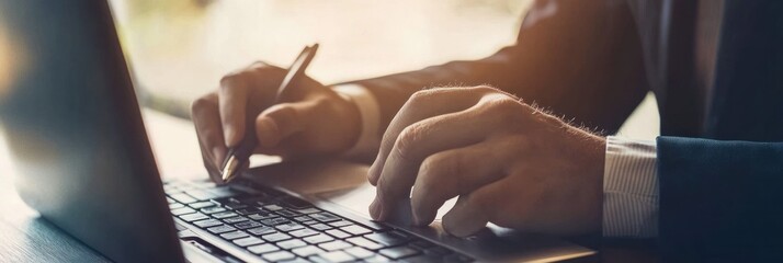 Obraz premium Businessman ensuring data security with encryption tools and GDPR compliance