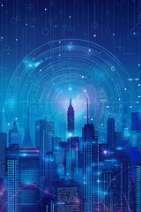 Fototapeta premium Data and cities