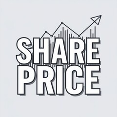 Fototapeta premium SHARE PRICE TEXT BANNER BACKGROUND, PETROL TYPOGRAPHY TEMPLATE COVER DESIGN ILLUSTRATION FOR MAKRETING, BROCHURE, FLYER, CARD, 3D LOGO, MOCKUP, DIGITAL PRINTING,SVG,PNG.