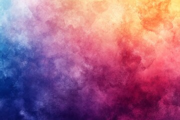 A painting of a wave with a yellow, red, and blue gradient