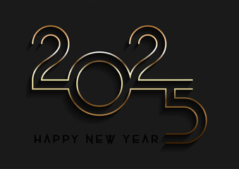 Gold and black modern minimal Happy New Year design