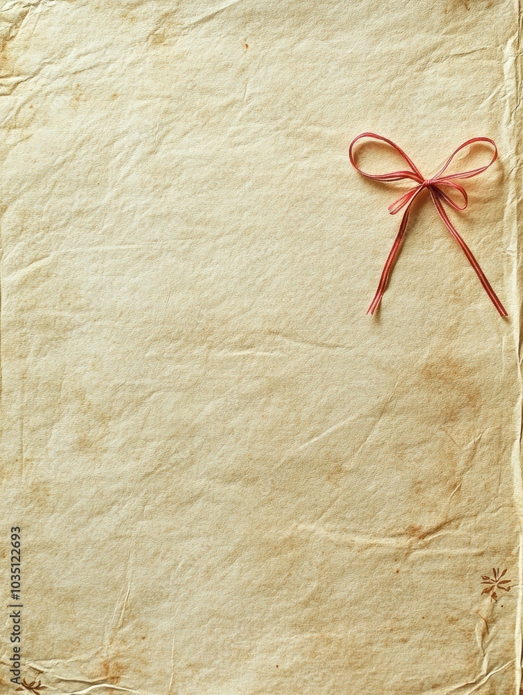 Poster a subtle background with a light texture resembling gift wrapping paper features a charming small bo