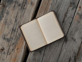 Fototapeta premium Open notebook with blank pages on the table