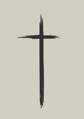 Religious background with minimal grunge cross design 