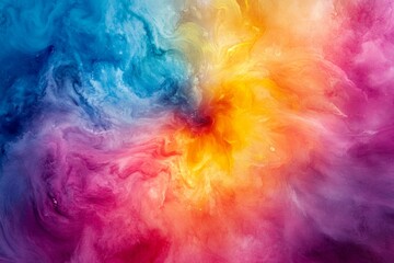 Fototapeta premium A colorful cloud of smoke with a rainbow of colors