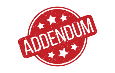 Addendum Rubber Stamp Seal Vector illustration isolated on white background