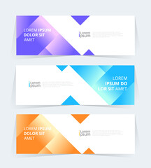 Geometric banner design with Vector presentation template.
