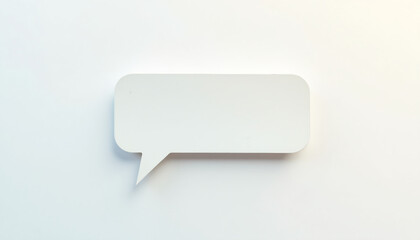 Rectangular Speech Bubble with Soft Shadows on a White Background