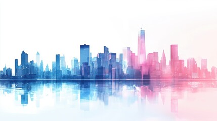 City Skyline Reflection.