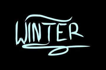 handwritten winter vector in ice blue color, suitable for design of icons, banners, advertisements, games, climate, weather, news updates and others