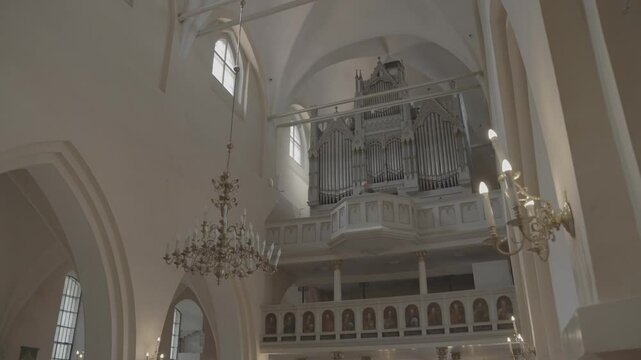 Valmiera, Latvia: ST. SIMONS CHURCH architecture interior religious god slowmotion FHD slog3 10bit